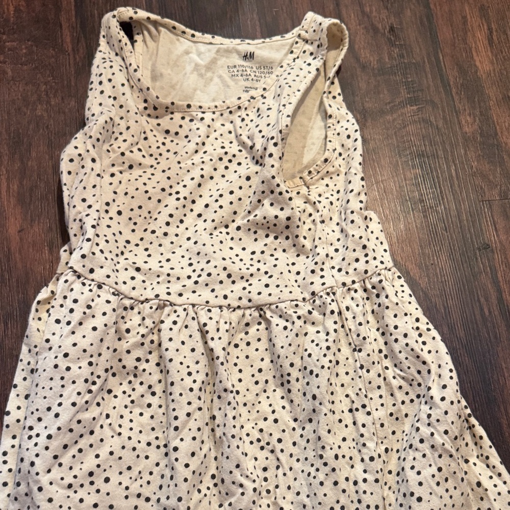 H&M Cream Dress with Black Polka Dots